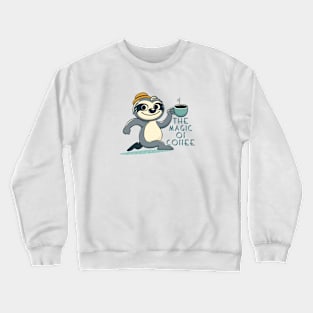 Sloth's Boost: Coffee Magic Crewneck Sweatshirt